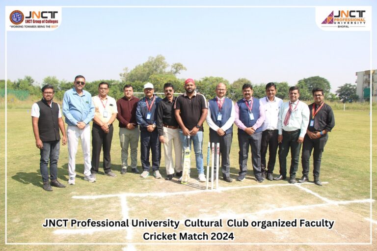 JNCT Professional University Cultural Club organized Faculty Cricket Match 2024