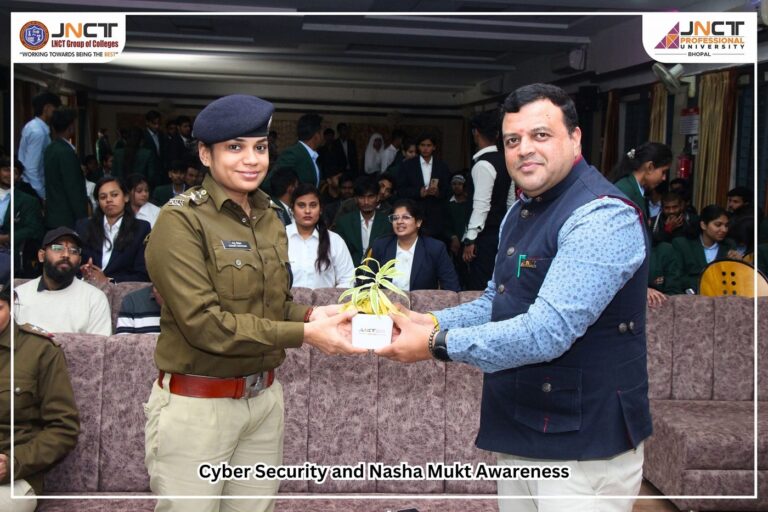 special lecture on Nasha Mukti & cyber security at JNCT Professional University, Bhopal